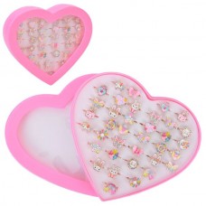 Детские кольца BabyToys A8567 металлические в форме сердца, 36 шт