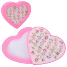 Детские кольца BabyToys A8569 металл микс цветок бабочка сладости 36 штук