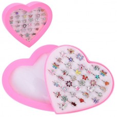 Детское кольцо BabyToys A8570 металлическое в форме сердца, 36 шт