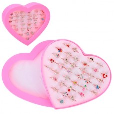 Детские металлические кольца BabyToys A8571 в форме сердца, микс 36 шт