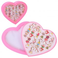 Детские кольца BabyToys A8584 металлические в форме сердца, 36 шт
