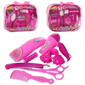 Детский игрушечный набор парикмахера KZ-2623-24-25 фен, расческа, заколочка, 3вида, в сумке