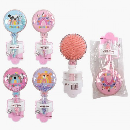 Щетка для волос BabyToys C71725 с блестками прозрачная