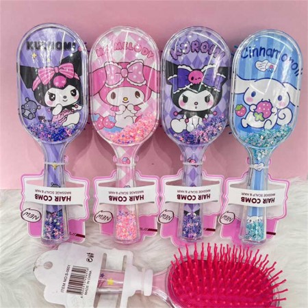 Щетка для волос BabyToys с блестками, разные цвета, 4 шт
