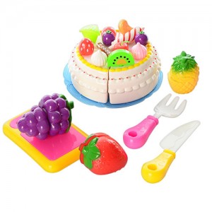 Дитячі іграшкові продукти 170C1 на липучці, торт, фрукти 3шт, ніж, дощечка, вилкаке