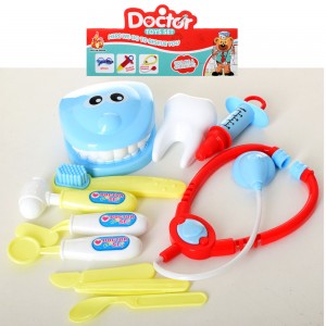 Детский игровой набор доктора 887-6 стоматолог, челюсть, стетоскоп, шприц, инструменты