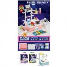 Игра 4096A юный химик, набор для экспериментов, стол, полочки, пробирки, мерные стаканы, колбы, 2 цвета, в коробке, 24-31-13см