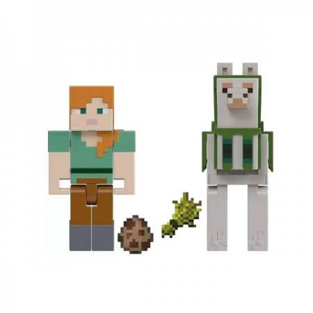 Набор из 2-х персонажей Minecraft Каждая фигурка точно воспроизводит пиксельный дизайн игры, а пары специально подобраны, чтобы сосоздавать приключения из игры Minecraft. Подвижные суставы позволяют персонажам принимать разные позы.