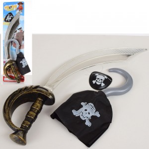 Набір пірата 8899-6-7 меч 46см, гачок 23см, емблема, 2 види