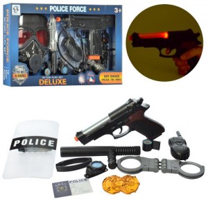 Набор полицейского HSY-022-23 оружие, звук, свет, маска, щит
