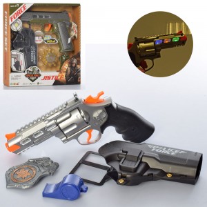 Набор с оружием полиция 34650-60 пистолет, кобура, эмблема, звук, свет