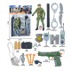 Військовий іграшковий набір для дітей 2022-51 16 елементів, фігурка військового, пістолет з патронами на присосках, у пакеті