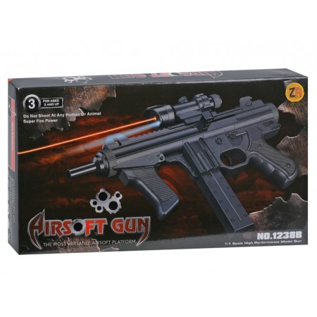 Игрушечный автомат Airsoft Gun с пластиковыми шарами, прицелом и лазером, 28 см 1238B