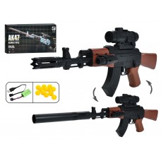 Игрушечный автомат AK47 с лазерным прицелом и пластиковыми шарами, 67 см, USB зарядное 2030-1A