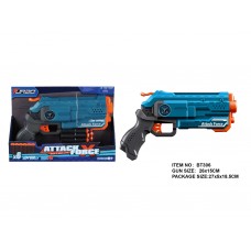Игрушечный пистолет механический и мягкими патронами 6шт, Turbo & Fast BT306
