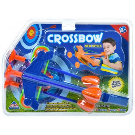 Игрушечный арбалет Crossbow со стрелами-присосками и мишенями, 24 см ESA768 Игрушечный арбалет Crossbow со стрелами-присосками и мишенями, 24 см ESA768