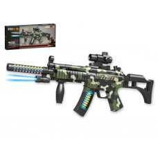Детский игрушечный автомат игрушечный электрический Military 60 см, светящийся и со звуком, камуфляж FY860025