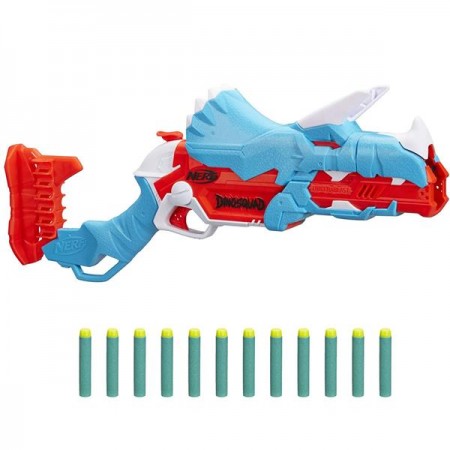 Бластер Nerf DinoSquad Тricera-Blast 12 мягкие патроны F0803 Бластер Nerf DinoSquad Тricera-Blast 12 мягкие патроны F0803