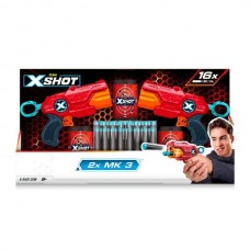 Набор скорострельных бластеров X-Shot Red Excel MK 3 Double 2 бластера 3 банки 16 патронов 36432R 