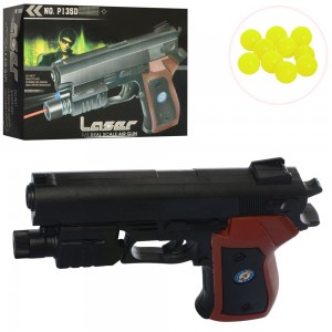 Дитячий іграшковий пістолет 135D на пульках, 16 см, світло, лазер