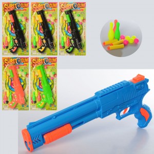 Детский игрушечный пистолет 338-8-8A 33 см, мягкие пули, кегли, пули-шарики