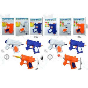 Детский игрушечный пистолет 811-1-2 15см, шары-присоски 3шт, шары 6шт, 2 вида 3 цвета, в пакете