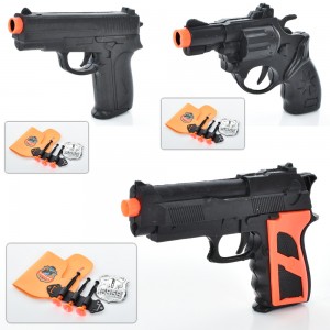 Дитячий іграшковий пістолет BNP99-100-101 16см, кобура, кулі-присоски 3шт, 3 видаки