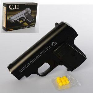 Детский игрушечный пистолет C11 металл, на пульках, 12, 5см