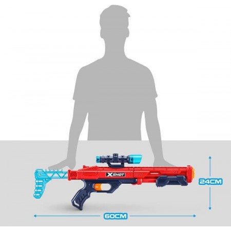 Скорострельный бластер X-Shot Red Excel Hawk Eye 16 патронов 36435R Скорострельный бластер X-Shot Red Excel Hawk Eye 16 патронов 36435R