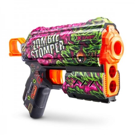 Скорострельный бластер X-Shot Skins Flux Zombie Stomper 8 мягких патронов 36516A Скорострельный бластер X-Shot Skins Flux Zombie Stomper 8 мягких патронов 36516A