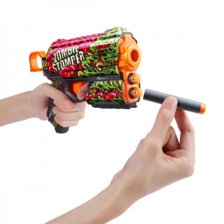 Скорострельный бластер X-Shot Skins Flux Zombie Stomper 8 мягких патронов 36516A Скорострельный бластер X-Shot Skins Flux Zombie Stomper 8 мягких патронов 36516A