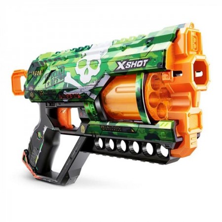 Скорострельный бластер X-Shot Skins Griefer Camo 12 мягких патронов 36561H Скорострельный бластер X-Shot Skins Griefer Camo 12 мягких патронов 36561H