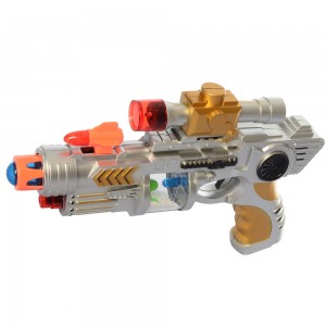 Детский игрушечный пистолет M930 27см, лазер, звук, свет, пенопласт.шарики, микс цв,