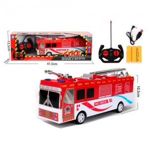 Пожежна машина 2968-D на радіокеруванні, акумулятор USBзар, 28см, звук, світло, на бат табл