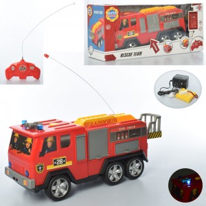 Пожарная машина 838-A19 на радиоуправлении, аккумулятор 36см, звук, свет, резин.колеса