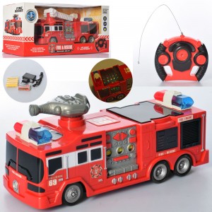 Пожарная машина SD-097-98C на радиоуправлении, 28,5 см, аккумулятор, звук, 3D свет