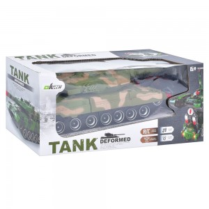 Танк 555 28см, на радиоуправлении, аккумулятор, звук, свет, 2в1, танк-робот, рухомий корпус, 2 цвета