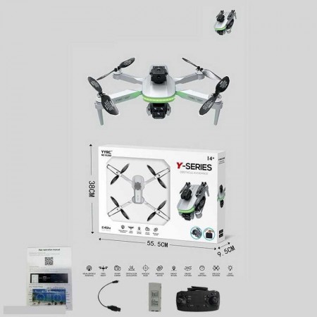 Квадрокоптер Y 628 D сумка, знімний акумулятор 3.7V, пульт, USB-кабель, headless mode, Wi-Fi HD-камера, додаток, кольорове підсвічування, викрутка, в коробці