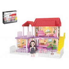 Кукольный домик Leisure Home с мебелью и куклой, 2 этажа, со светом 666-1A