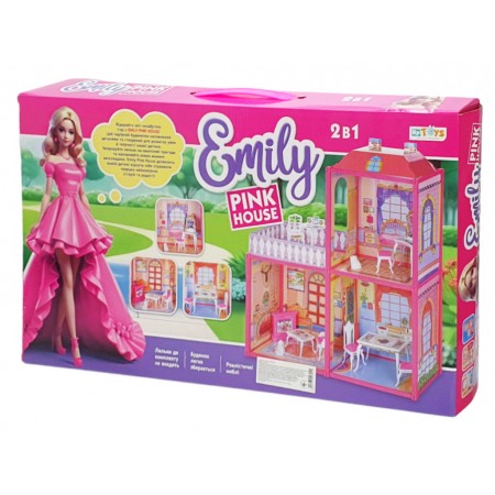 Ляльковий будиночок ігровий 6984, 60 см, меблі та фігурки, BabyToys