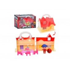 Будинок для ляльок складаний TM532, 30 см, з меблями та лялькою, BabyToys