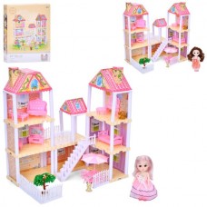 Кукольный домик BabyToys 3 этажа с мебелью и куклой