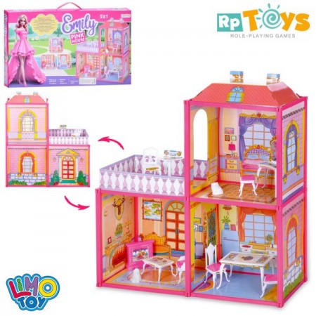 Ляльковий будиночок BabyToys 6984 двоповерховий пластиковий