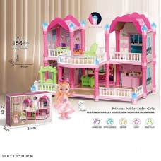 Кукольный домик BabyToys 8816-4 с куклой и мебелью
