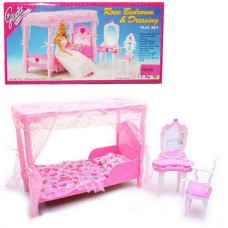 Спальня для кукол BabyToys 2614 с кроватью и балдахином Спальня для кукол BabyToys 2614 с кроватью и балдахином