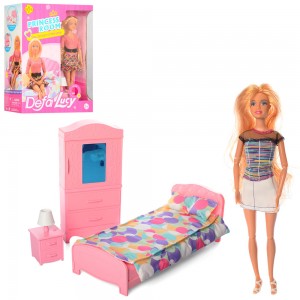 Меблі для ляльок DEFA 8378-BF спальня, ліжко, лялька