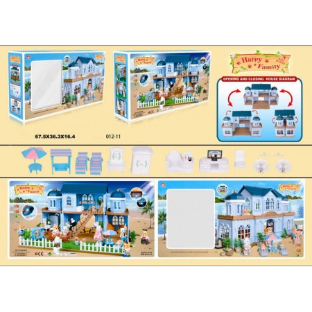 Аксессуары для кукол BabyToys 012-11 вилла с мебелью и подсветкой