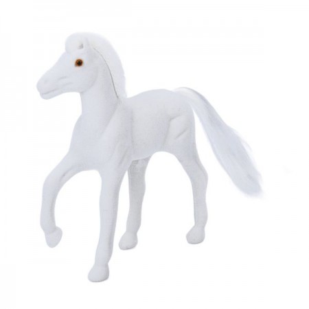 Флокована конячка BabyToys 88147 з гребінцем, 11см Флокована конячка BabyToys 88147 з гребінцем, 11см