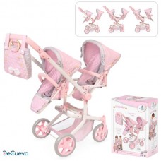 Коляска для кукол BabyToys 90875 металлическая для близнецов