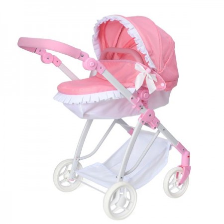 Коляска для кукол BabyToys 9643-1 трансформер с люлькой металлическая Коляска для кукол BabyToys 9643-1 трансформер с люлькой металлическая